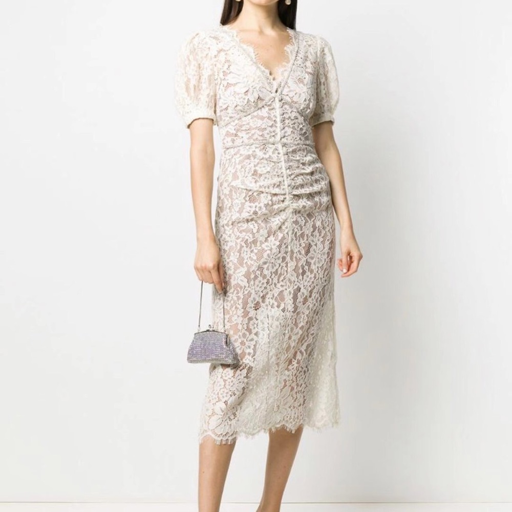 Self Portrait Camellia dress crystal lace UK8 - Picture 4 of 16
